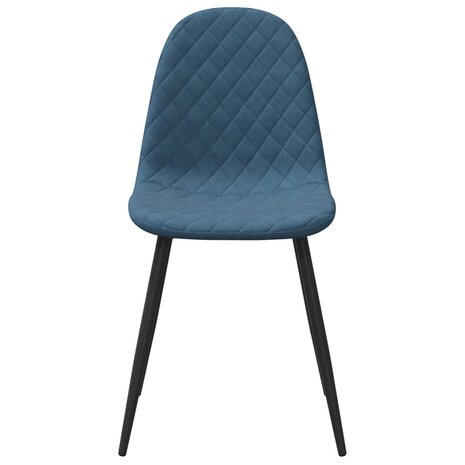 Eetkamerstoelen 2 st fluweel blauw 4