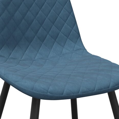 Eetkamerstoelen 2 st fluweel blauw 7