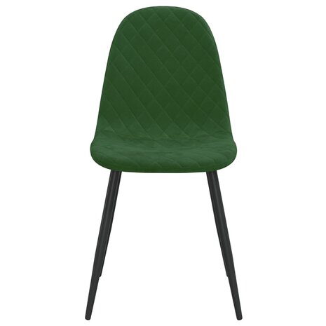 Eetkamerstoelen 2 st fluweel donkergroen 4