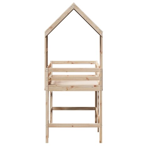 Halfhoogslaper met ladder en bedhuis grenenhout 90x190 cm 7