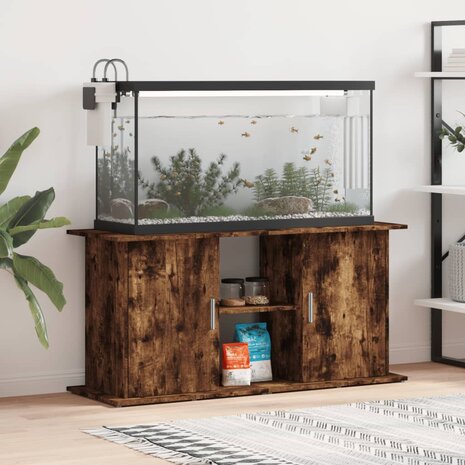 Aquariumstandaard 121x41x58 cm bewerkt hout gerookt eikenkleur 1