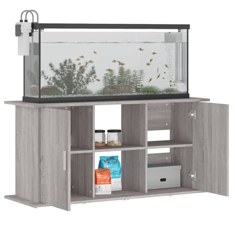 Aquariumstandaard 121x41x58 cm bewerkt hout grijs sonoma eiken 4