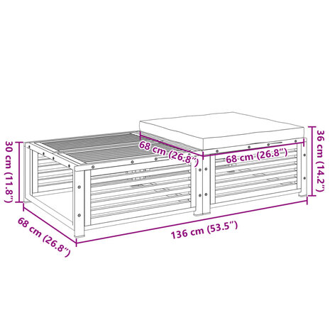 Tuintafel met kruk massief acaciahout 9