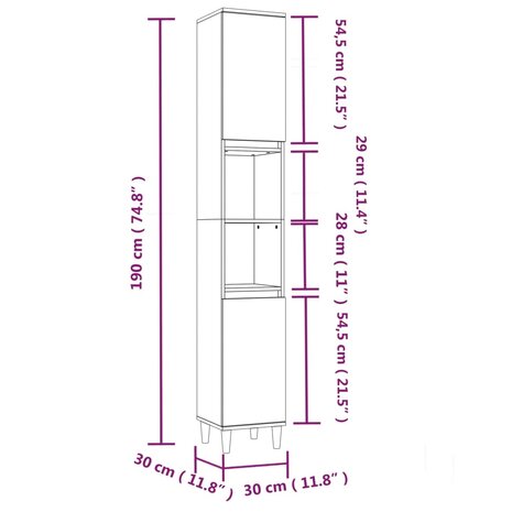 3-delige Badkamermeubelset bewerkt hout zwart 9