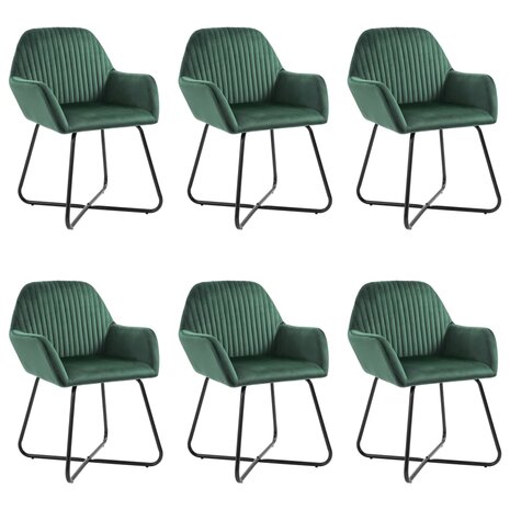 Eetkamerstoelen 6 st fluweel groen 1