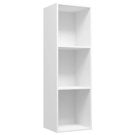 Boekenkast/tv-meubel 36x30x114 cm bewerkt hout wit 2