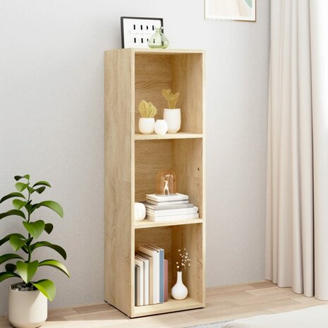 Boekenkast/tv-meubel 36x30x114cm bewerkt hout sonoma eikenkleur 1