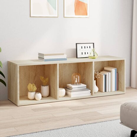 Boekenkast/tv-meubel 36x30x114cm bewerkt hout sonoma eikenkleur 3