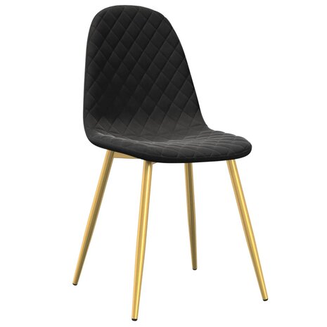 Eetkamerstoelen 6 st fluweel zwart 3