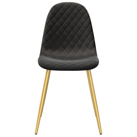 Eetkamerstoelen 6 st fluweel zwart 4