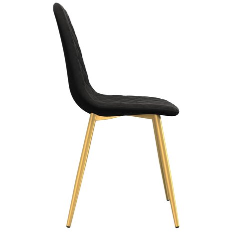 Eetkamerstoelen 6 st fluweel zwart 5