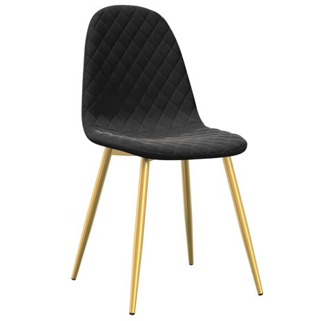 Eetkamerstoelen 4 st fluweel zwart 3