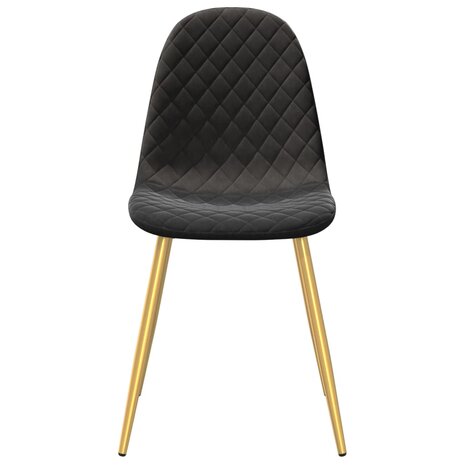 Eetkamerstoelen 4 st fluweel zwart 4