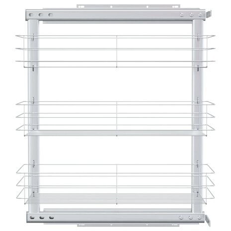 Draadmand keuken uittrekbaar 3-laags 47x25x56 cm zilverkleurig 4