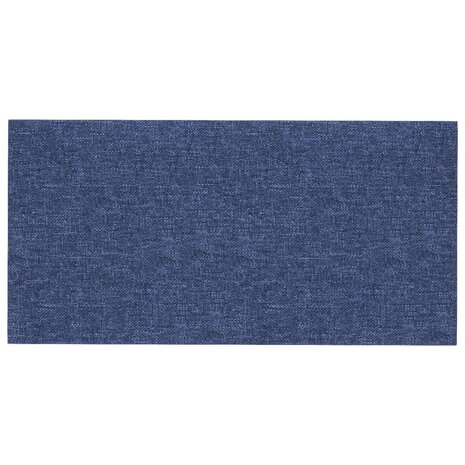 Wandpanelen 12 st 0,54 m² 30x15 cm stof blauw 3