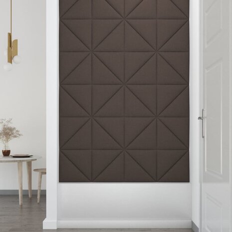 Wandpanelen 12 st 0,54 m² 30x30 cm stof taupe 7