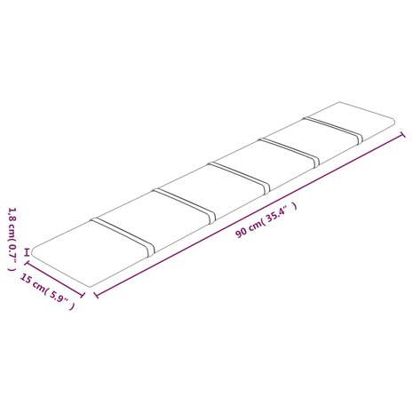 Wandpanelen 12 st 1,62 m² 90x15 cm stof bruin 8