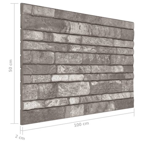 11 st Wandpanelen 3D donkergrijze baksteen EPS 7