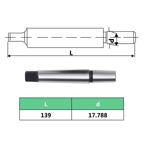 Snelspanboorkop MT2-B18 met 16 mm klembereik 8