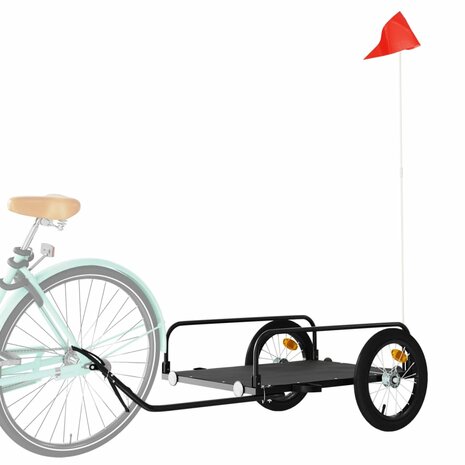 Fietstrailer 126x63x34 cm ijzer zwart 3