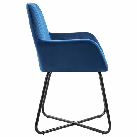 Eetkamerstoelen 4 st fluweel blauw 4