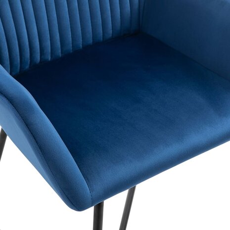 Eetkamerstoelen 4 st fluweel blauw 6