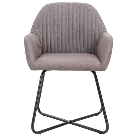 Eetkamerstoelen 4 st draaibaar stof taupe 3