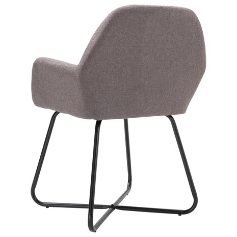 Eetkamerstoelen 4 st draaibaar stof taupe 5