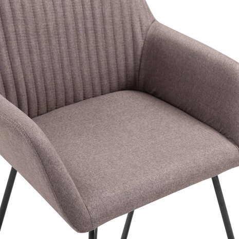 Eetkamerstoelen 4 st draaibaar stof taupe 6