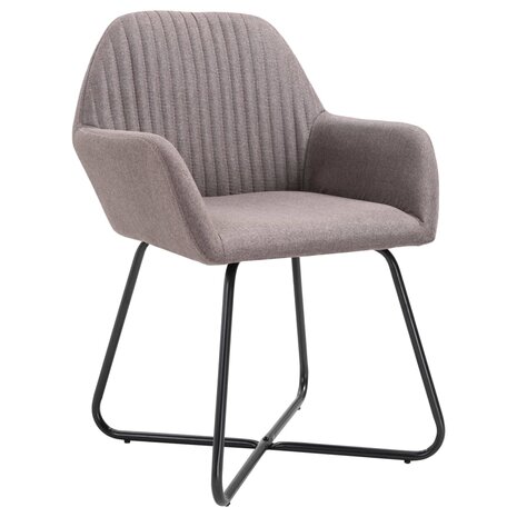 Eetkamerstoelen 6 st stof taupe 2