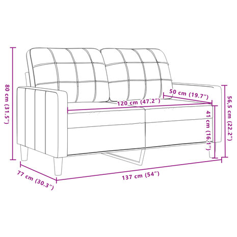 Tweezitsbank 120 cm fluweel zwart 8