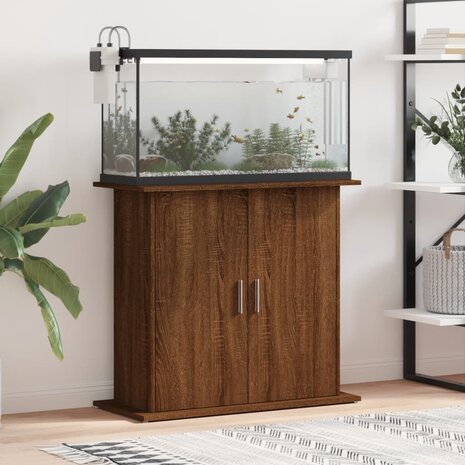 Aquariumstandaard 81x36x73 cm bewerkt hout bruin eikenkleur 1