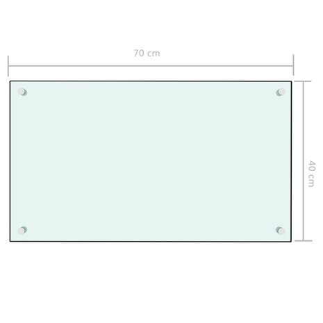 Spatscherm keuken 70x40 cm gehard glas wit 6