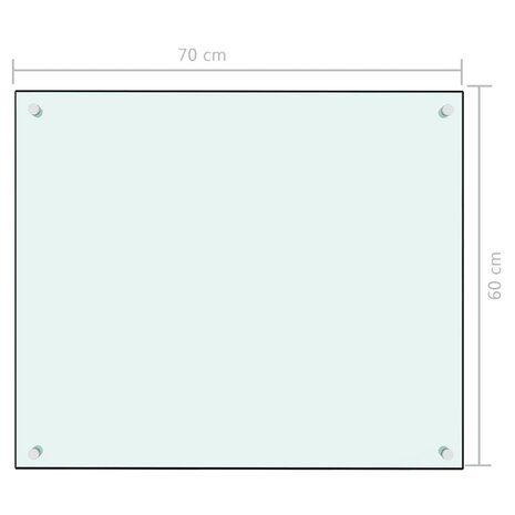 Spatscherm keuken 70x60 cm gehard glas wit 6