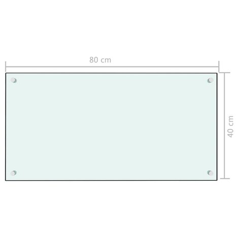 Spatscherm keuken 80x40 cm gehard glas wit 6