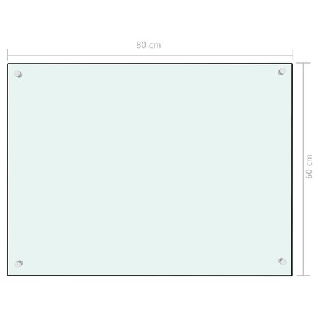  Spatscherm keuken 80x60 cm gehard glas wit 6