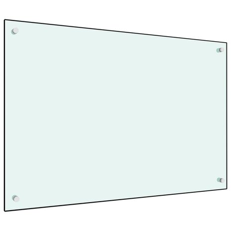 Spatscherm keuken 90x60 cm gehard glas wit 1