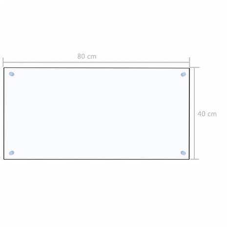 Spatscherm keuken 80x40 cm gehard glas transparant 7