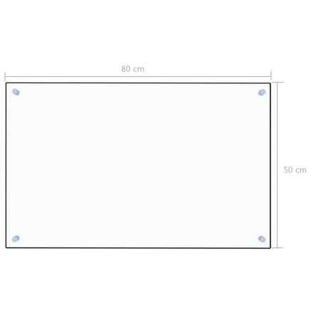 Spatscherm keuken 80x50 cm gehard glas transparant 7