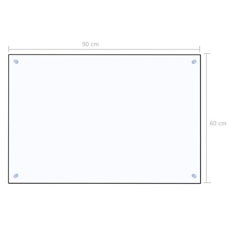 Spatscherm keuken 90x60 cm gehard glas transparant 7