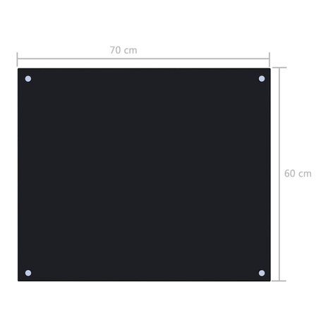 Spatscherm keuken 70x60 cm gehard glas zwart 7