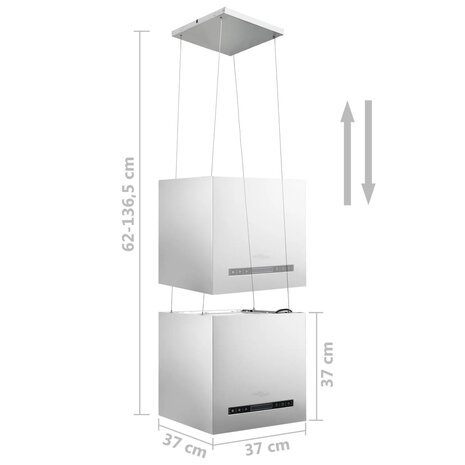 Afzuigkap hangend met aanraaksensor LCD 37 cm roestvrij staal 8