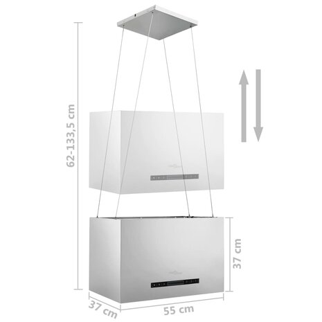 Afzuigkap hangend met aanraaksensor LCD 55 cm roestvrij staal 8