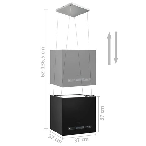 Afzuigkap hangend met aanraaksensor LCD 37 cm staal   8