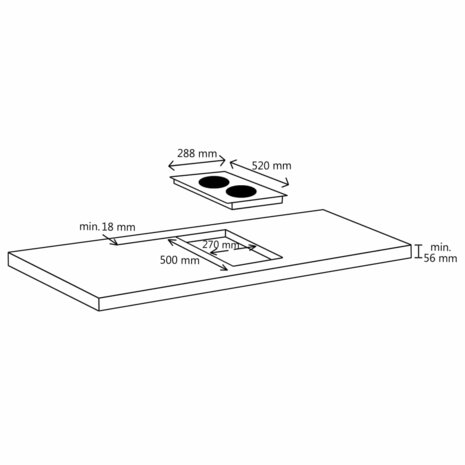 Inductiekookplaat met 2 kookzones aanraakbediening 3500 W glas  4