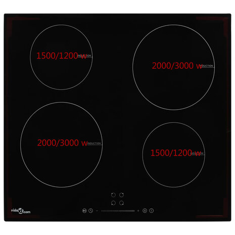 Inductiekookplaat met 4 kookzones aanraakbediening 7000 W glas 2