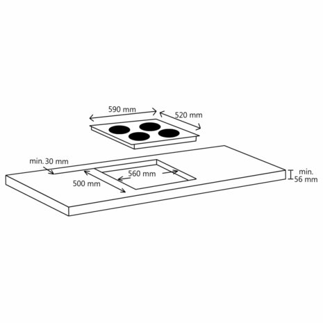 Inductiekookplaat met 4 kookzones aanraakbediening 7000 W glas 4