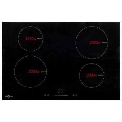 Inductiekookplaat 4 zones aanraakbediening 7000 W 77 cm glas 3