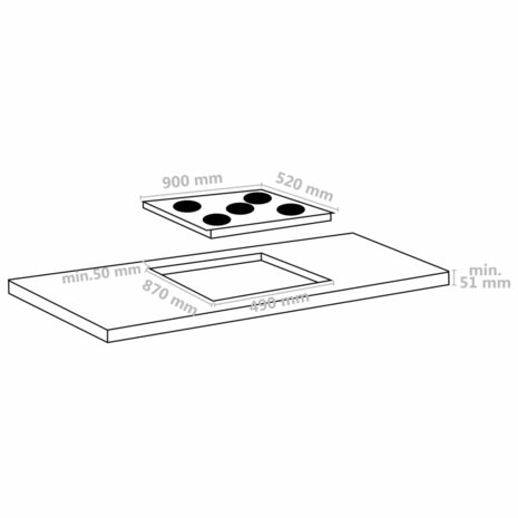 Keramische kookplaat 5 kookzones aanraakbediening 8500 W 90 cm 5