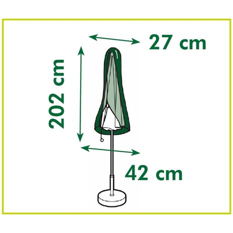 Nature Beschermhoes voor rechte parasols 202x42x27 cm 3